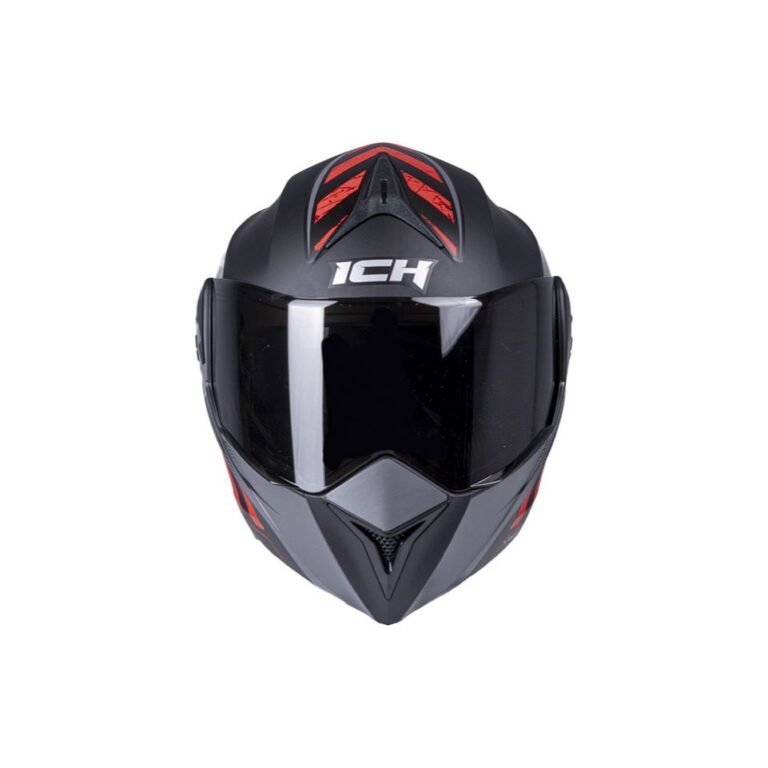 Casco Abatible Ich Dot Tapere Negro Mate Rojo Visor Humo Cascos Pb