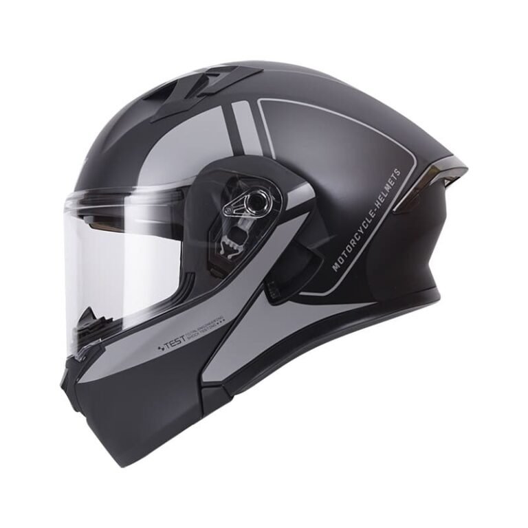 Casco Abatible Ich Bagnaia Negro Mate Gris Visor Transparente