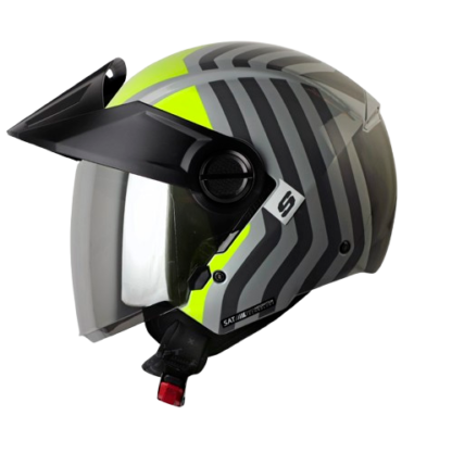 CASCO ABIERTO SHAFT 212 ABSTRACT GRIS AMARILLO BRILLO