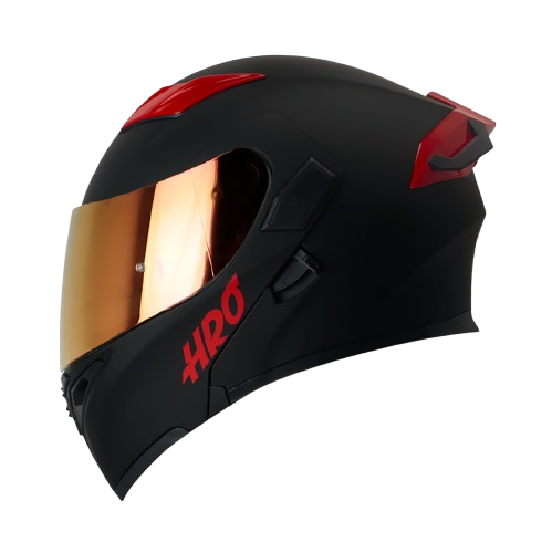 CASCO ABATIBLE HRO 3400DV SOLID NEGRO ROJO MATE