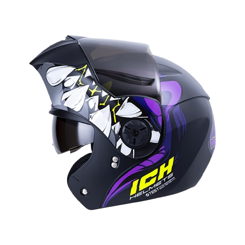 CASCO ABATIBLE ICH 3110 RANDOM NEGRO MORADO MATE
