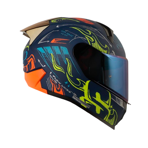 CASCO INTEGRAL SHAFT 560 EVO BLOK AZUL AMARILLO - Imagen 2