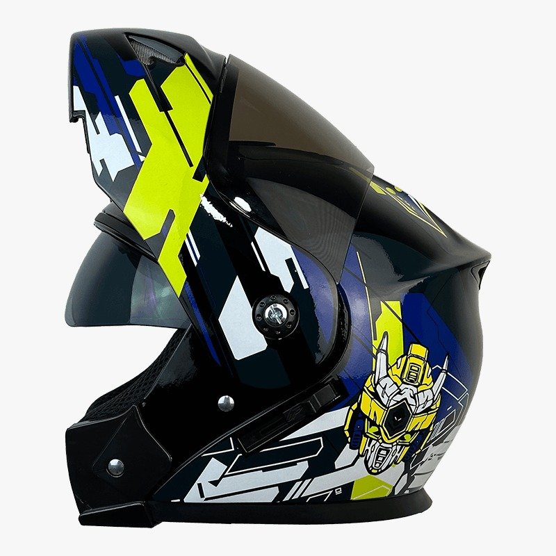 CASCO ABATIBLE XR-905 XECURO ROBOT AZUL VERDE - Imagen 3
