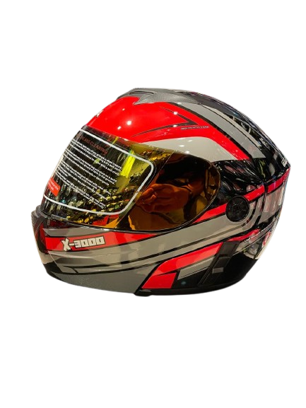 CASCO ABATIBLE GIGGA X3000 NASKKA NEGRO ROJO BRILLO - Imagen 3