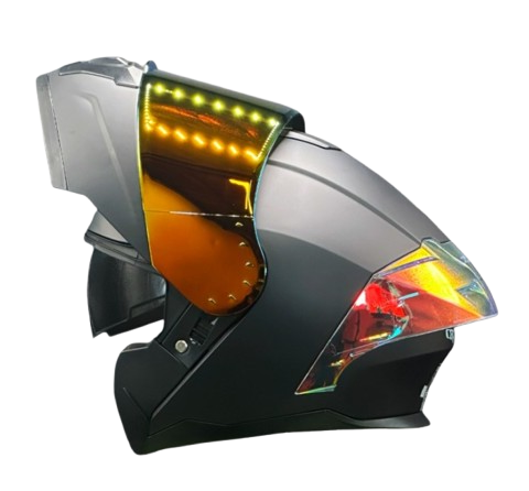 CASCO ABATIBLE XECURO 901 NEGRO MATE SPOILER TRANSPARENTE ROJO - Imagen 2