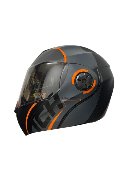 CASCO ABATIBLE ICH 3110 SOUL NEGRO NARANJA - Imagen 3