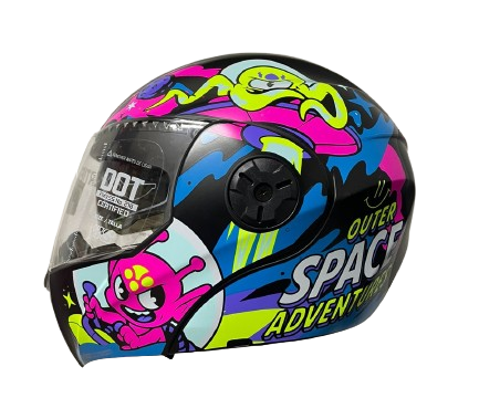 CASCO ABATIBLE PARA NIÑA ICH 3110_S ASTRO_FIGH NEGRO FUCSIA - Imagen 2