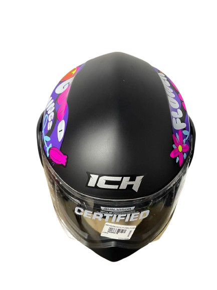 CASCO ABATIBLE PARA NIÑA ICH 3110_S FLOWER_UP NEGRO FUCSIA - Imagen 3